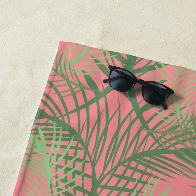 Serviette De Plage Palm Trees Summer Tropical Beach Green (En situation)