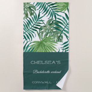 Serviette De Plage Palm Tropical Bachelorette Weekend Beach Towne