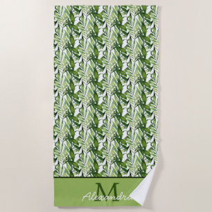 Serviette De Plage Palm Tropical Feuille Motif côtier