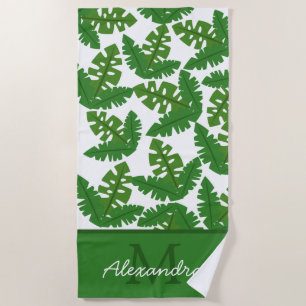Serviette De Plage Palm Tropical Feuille Motif côtier