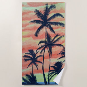 Serviette De Plage Palmiers à noix de coco hawaïens