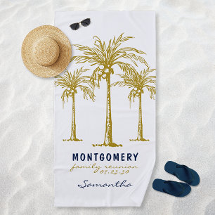 Serviette De Plage Palmiers d'or Tropical Retrouvailles familiales pe