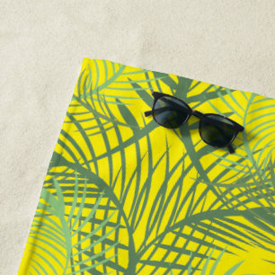 Serviette De Plage Palmiers Été Tropical Plage Vert Jaune
