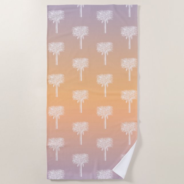 Serviette De Plage Palmiers tropicaux modernes Sunset Ombre (Devant)