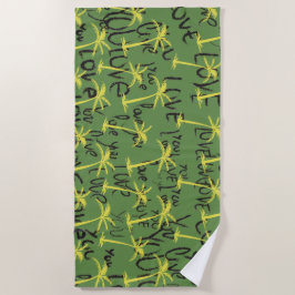 Serviette De Plage Palms Aimez-vous la typographie