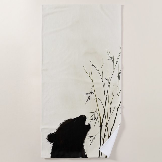Serviette De Plage Panda Silhouette (Devant)