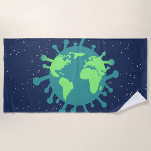 Serviette De Plage Pandémie globale (Particule virale) (Infection vir