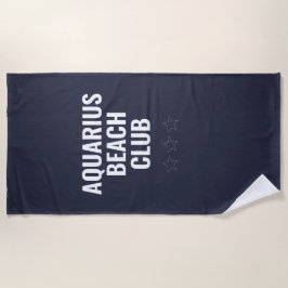 Serviette De Plage Panneau en zodiaque personnalisé simple moderne bl