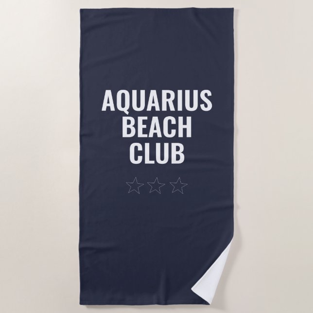 Serviette De Plage Panneau en zodiaque personnalisé simple moderne bl (Devant)
