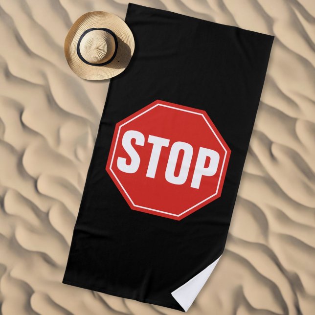 Serviette De Plage Panneau STOP (Créateur téléchargé)