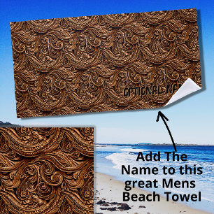 Serviette De Plage Panneaux en bois sculpté d'origine Brown