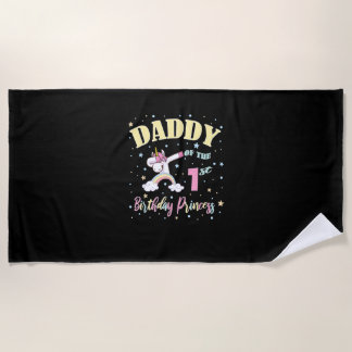 Serviette De Plage Papa de la princesse du 1er anniversaire - 1 an