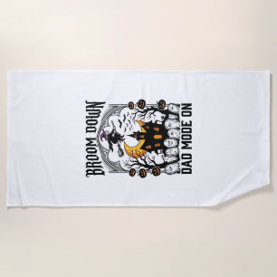 Serviette De Plage Papa sorcière Balai de Halloween Cassé Graphique V