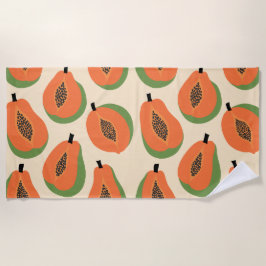 Serviette De Plage Papaya tropicale chaude orange