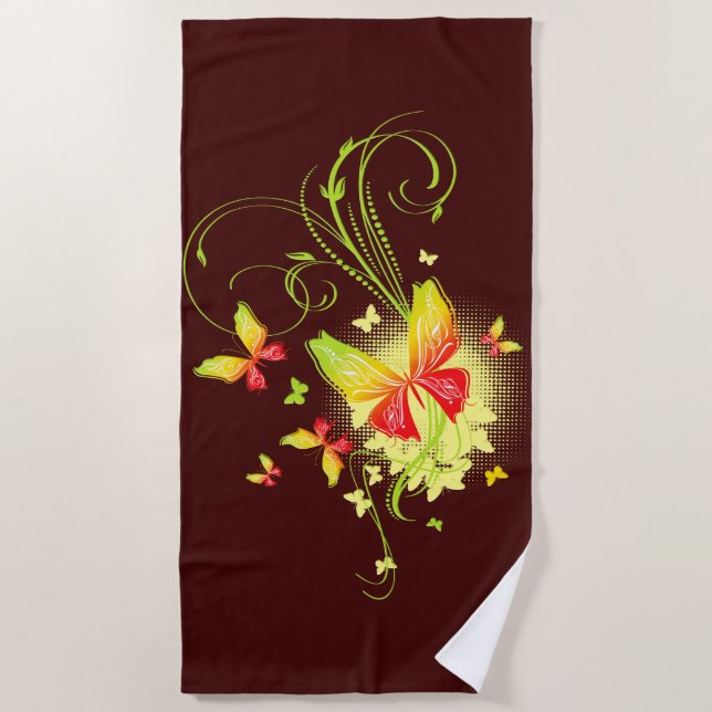 Serviette De Plage Papillon Art 5A Beach Towel (Devant)