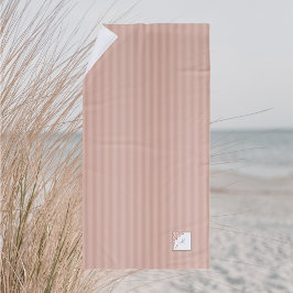 Serviette De Plage Papillon en terre cuite Dusty Peach Stripe Monogra