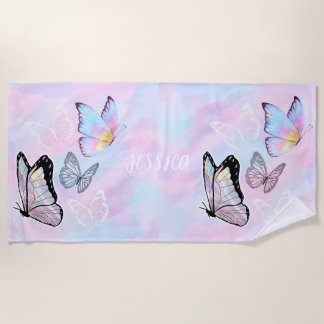 Serviette De Plage Papillon Pastel Dreamy Personnalisé
