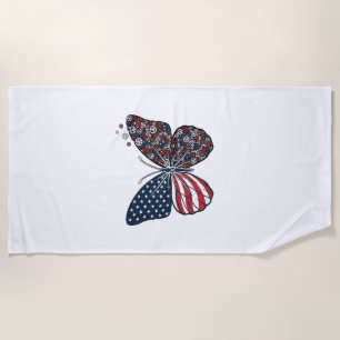 Serviette De Plage Papillon patriotique vintage de la paix Vector Art