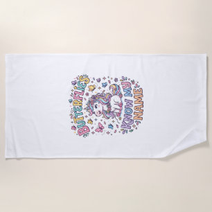 Serviette De Plage Papillons Licornes Connaissent Mon Nom Charmant Ar
