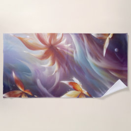 Serviette De Plage Papillons stylisés et fleurs