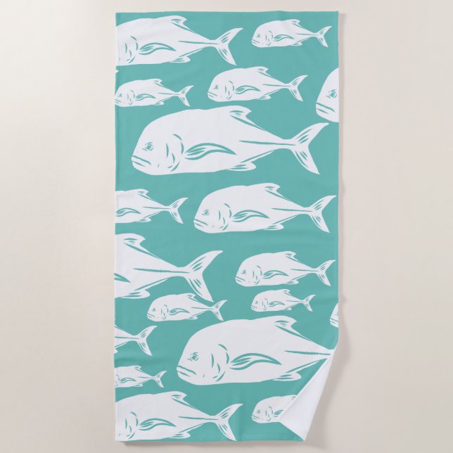 Serviette De Plage Papio et Ulua - Hawaiian (Devant)