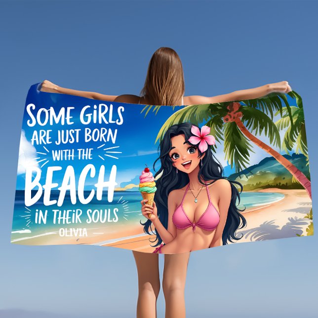 Serviette De Plage Pâque rose Sorbet | Été tropical (Créateur téléchargé)