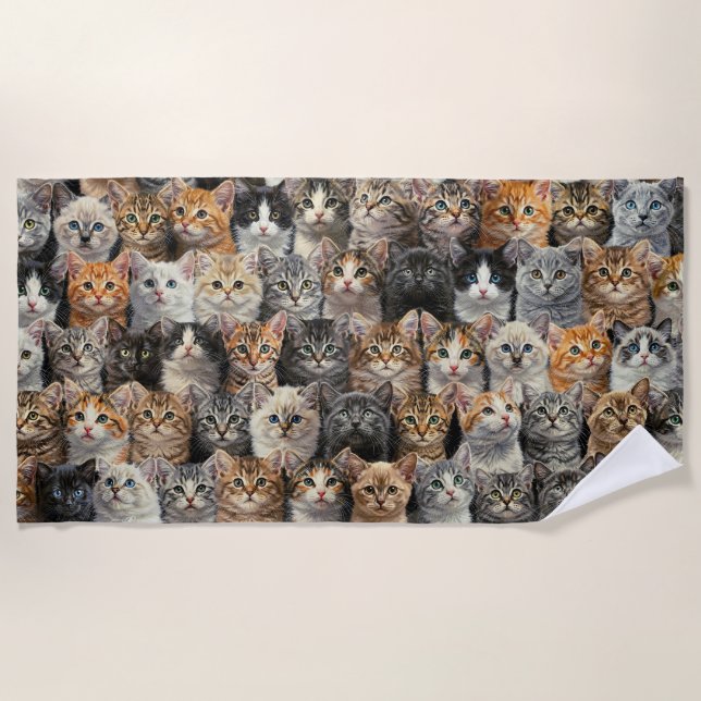 Serviette De Plage Parade des petits chatons (Devant)