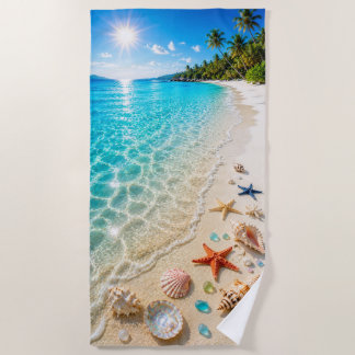 Serviette de plage Paradis Coquillages & Étoiles d