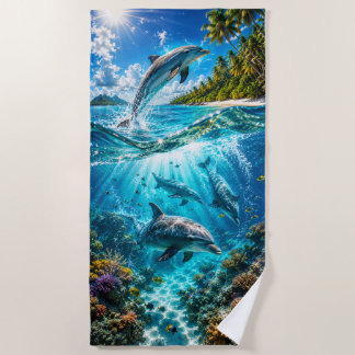 Serviette de plage Paradis des dauphins