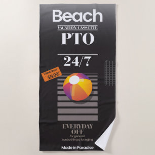 Serviette De Plage Parodie VHS vierge 'Ruban adhésif' Vacances Plage