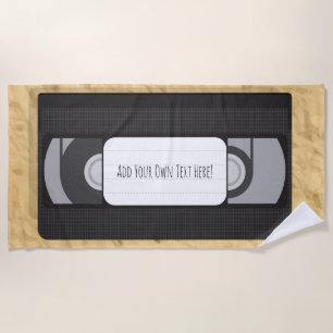 Serviette De Plage Parodie VHS vierge 'Votre propre message' Vacances