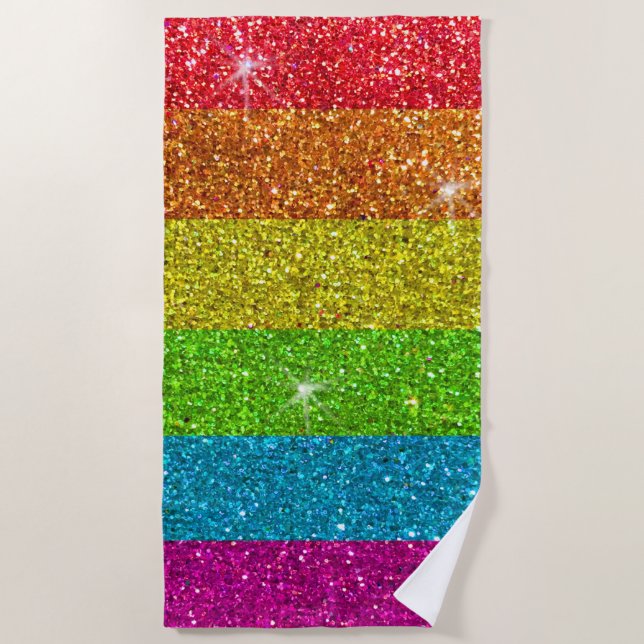 Serviette De Plage Parties scintillant arc-en-ciel Drapeau Gay pride  (Devant)