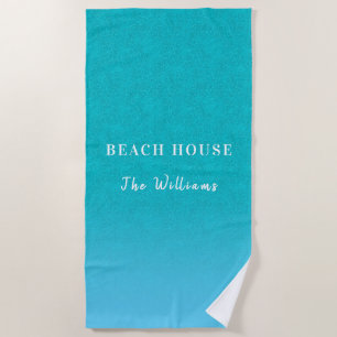 Serviette De Plage parties scintillant bleue turquoise aqua mer vert