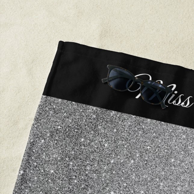 Serviette De Plage Parties scintillant de plage style Miss America (En situation)