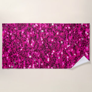 Serviette De Plage Parties scintillant étincelante rose chaud