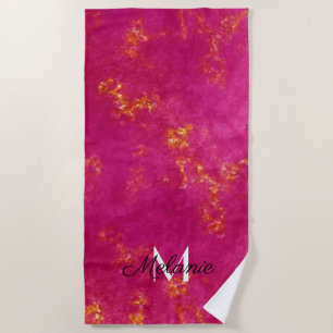 Serviette De Plage Parties scintillant Gold Rose Girly Nom étincelle 