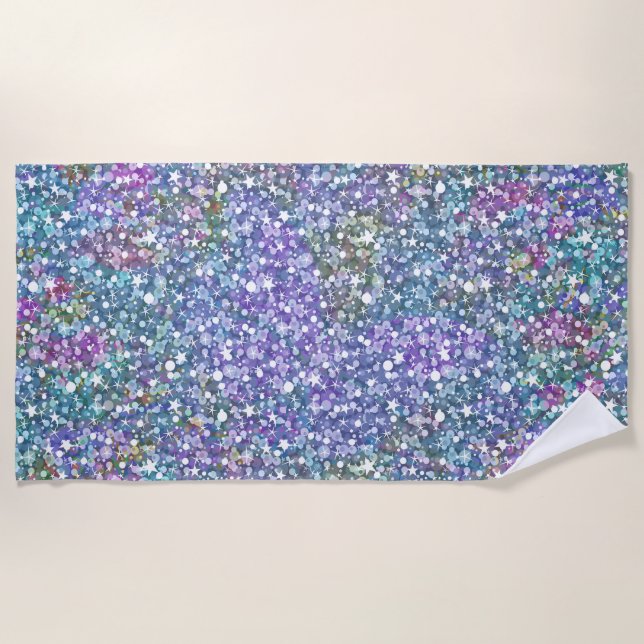 Serviette De Plage Parties scintillant moderne colorée Faux (Devant)