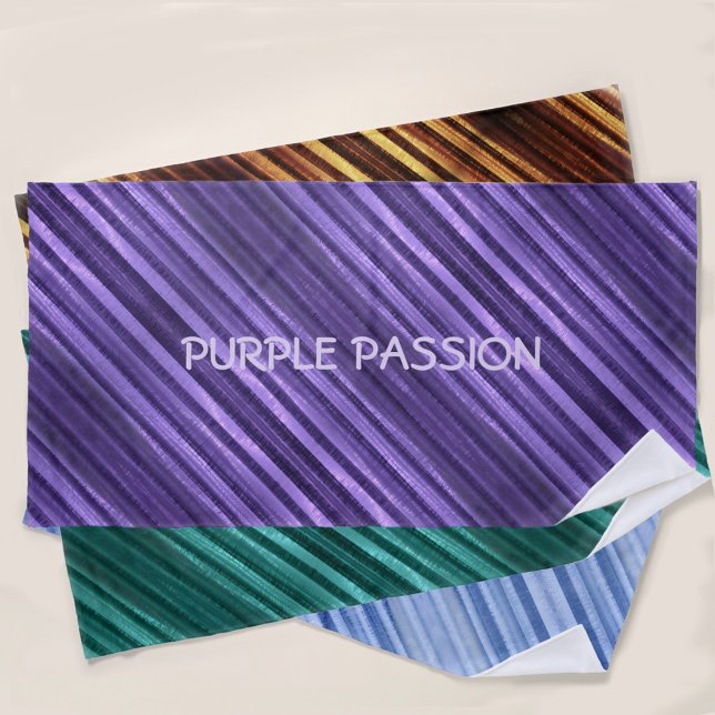 Serviette De Plage Passion violette diagonale triée personnalisée (Créateur téléchargé)