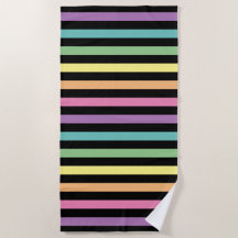 Pastel Arc-en-ciel et Motif en rayures noires