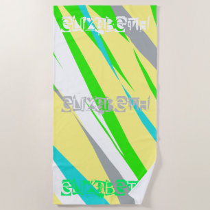 Serviette De Plage Pastel Colours Vibes positives Ajouter Nom Plage S