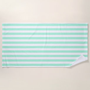 Serviette De Plage Pastel Mint Green Stripes couleur solide été