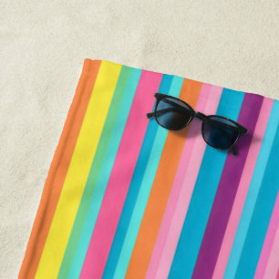 Serviette De Plage Pastel Rainbow Stripes