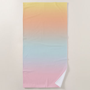 Serviette De Plage Pastel Sunset rose bleu Peach Ombre Gradient