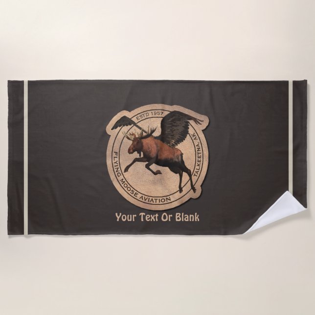 Serviette De Plage Patch Aviation Moose Volant (Devant)