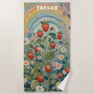 Serviette De Plage Patch de fraise lunaire