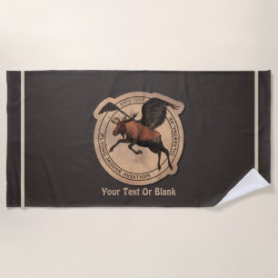 Serviette De Plage Patch Flying Moose Aviation