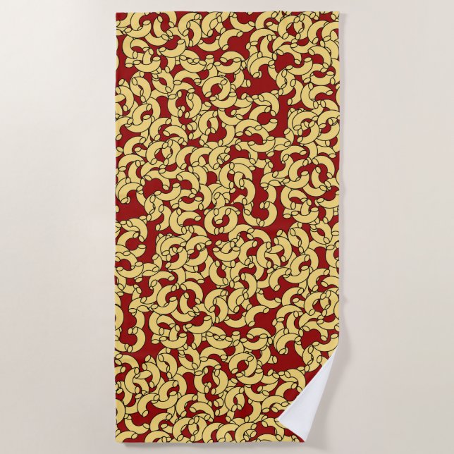Serviette De Plage Pâtes coudes (Devant)