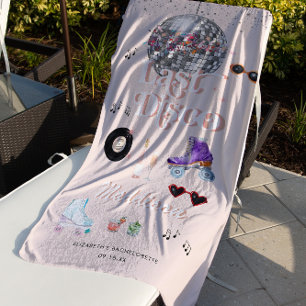 Serviette De Plage Patinage à rouleaux rétro Disco Bachelorette