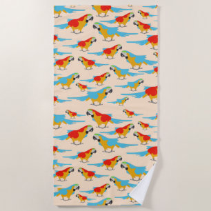 Serviette De Plage Patters du Colorful Tropical Macaw