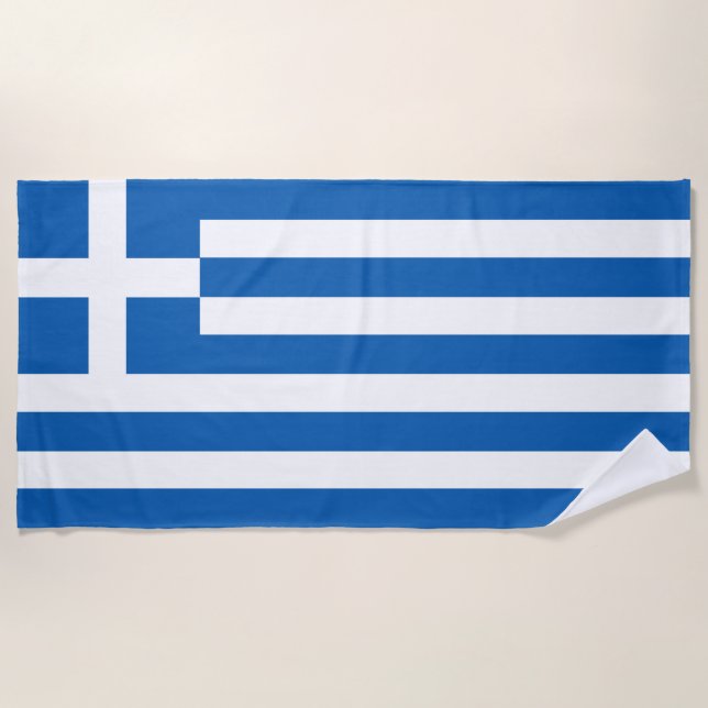 Serviette De Plage pavillon de la Grèce (Devant)